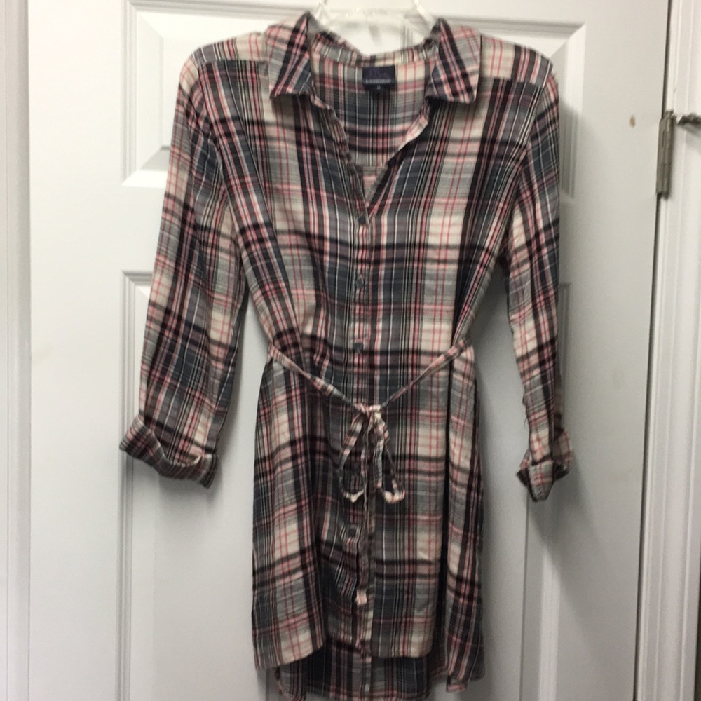 Button down plaid maternity shirt.  Size medium.